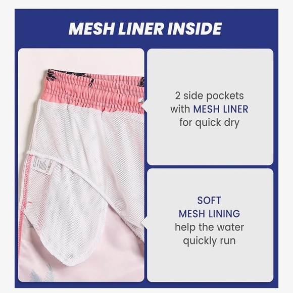 Brand New Quick Dry Tropical Palm Print Men's Swim Trunks Size Large - Picture 3 of 4